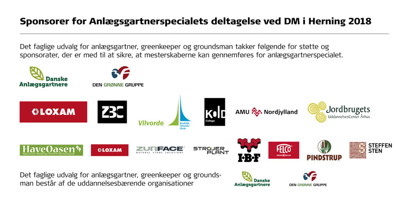 Sponsorer for anlægsgartnerfaget 2018
